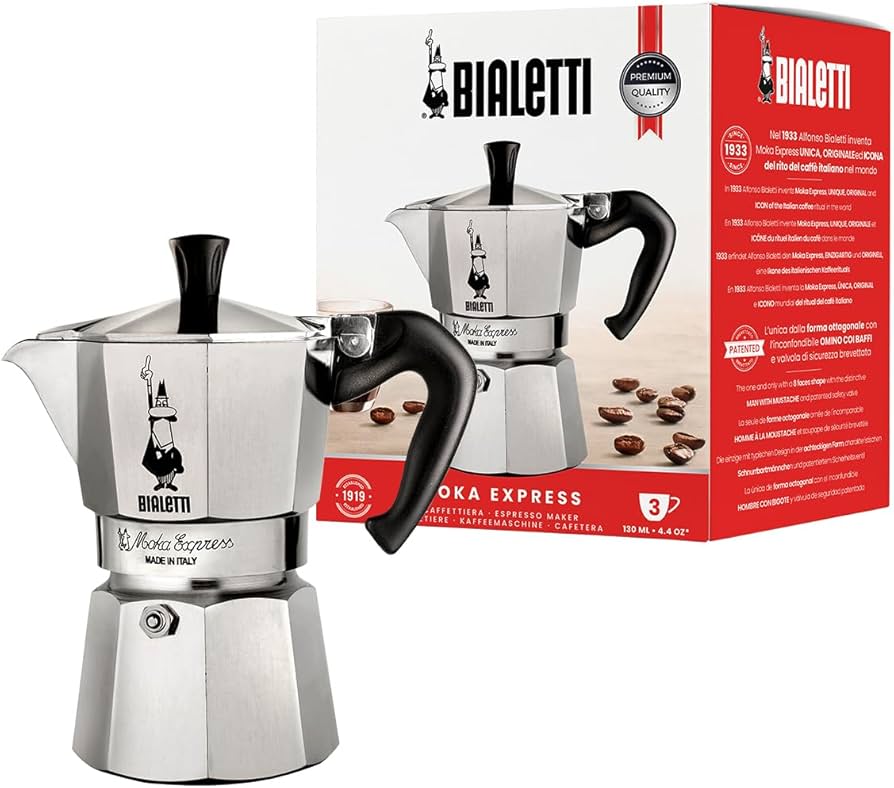 Bialetti Moka Express - Stove Top Espresso Coffee Maker, 3 Cup