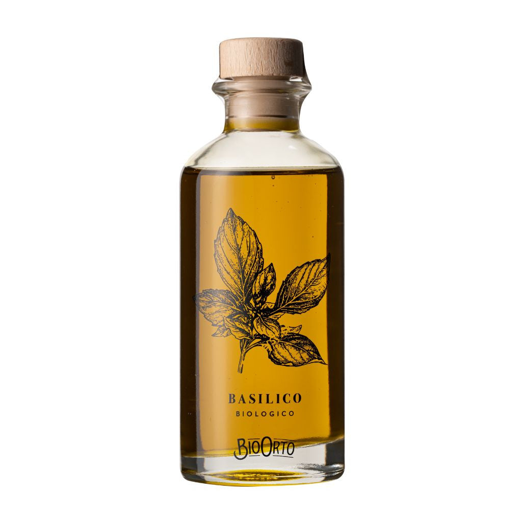 Organic Aromatic Basil Extra Virgin Olive Oil, Bio Orto, 200ml