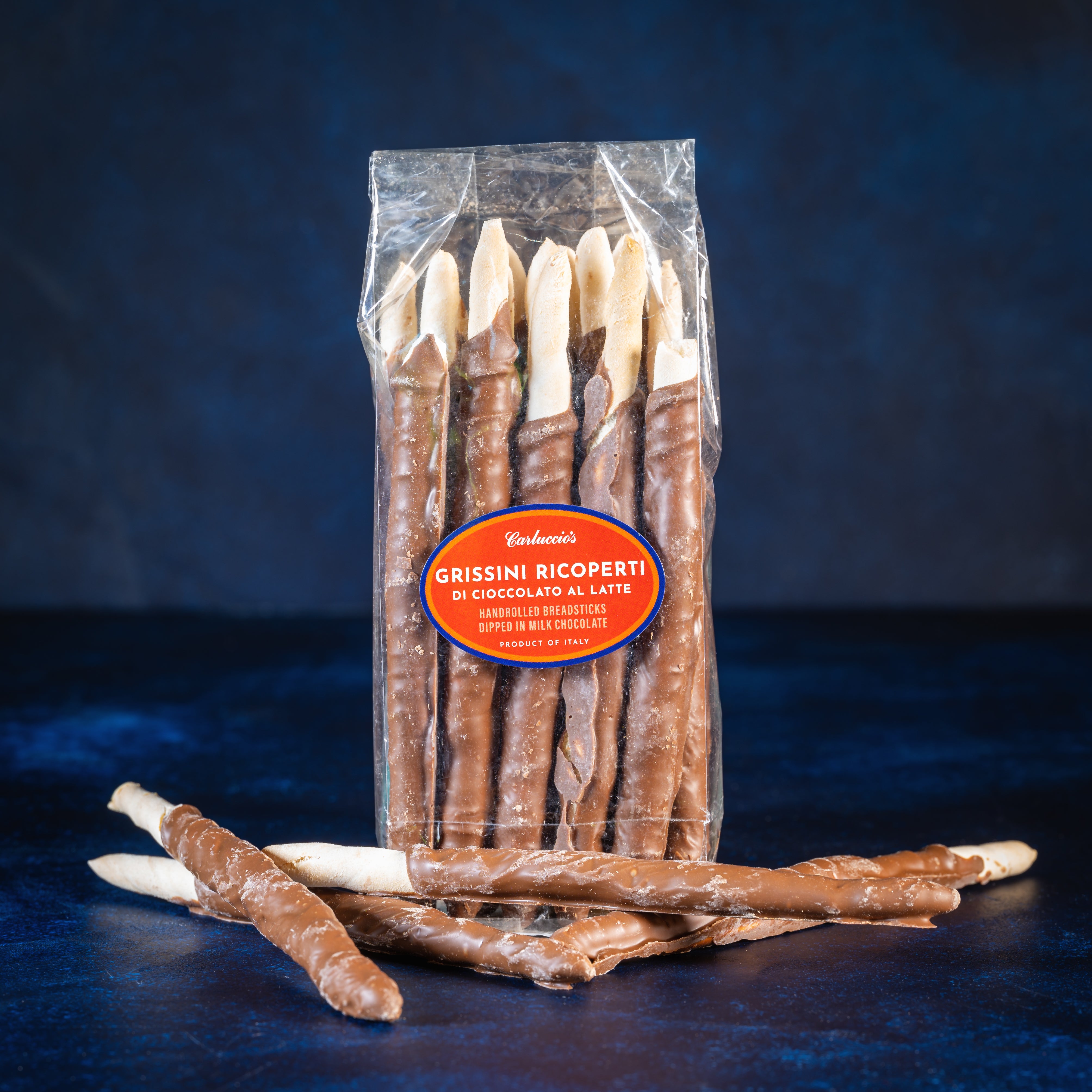 Grissini Ricoperti Di Cioccolato Al Latte - Handrolled Breadsticks Dipped in Milk Chocolate, 180g