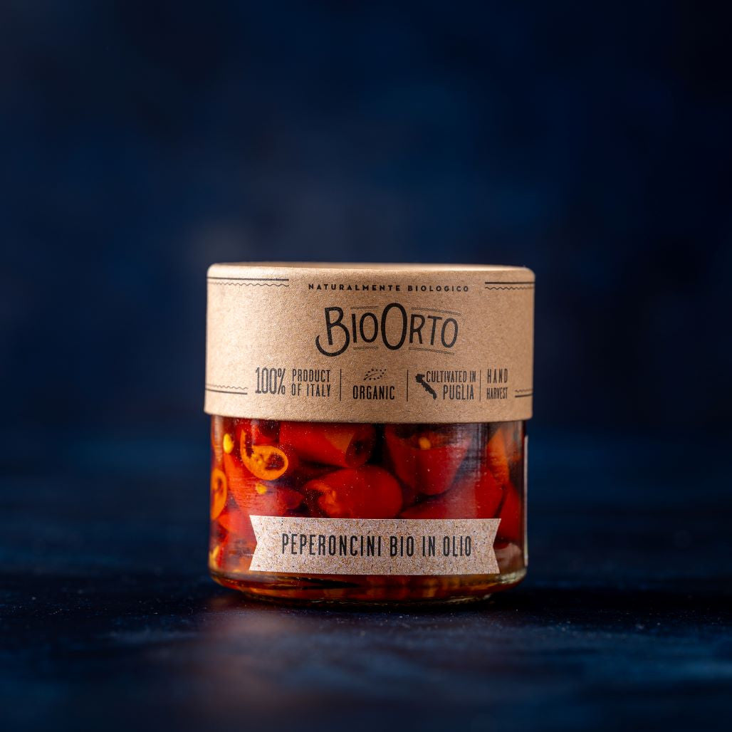 Bio Orto, Red Chilli Peppers in oil, 185g